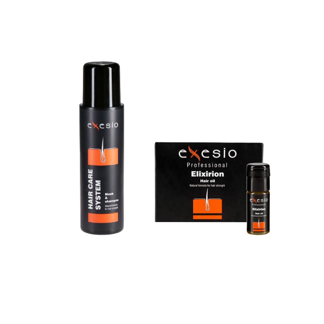 1 Exesio Hair Shampoo 500ml + 1 Exesio Hair Oil Elixirion Αμπούλες  