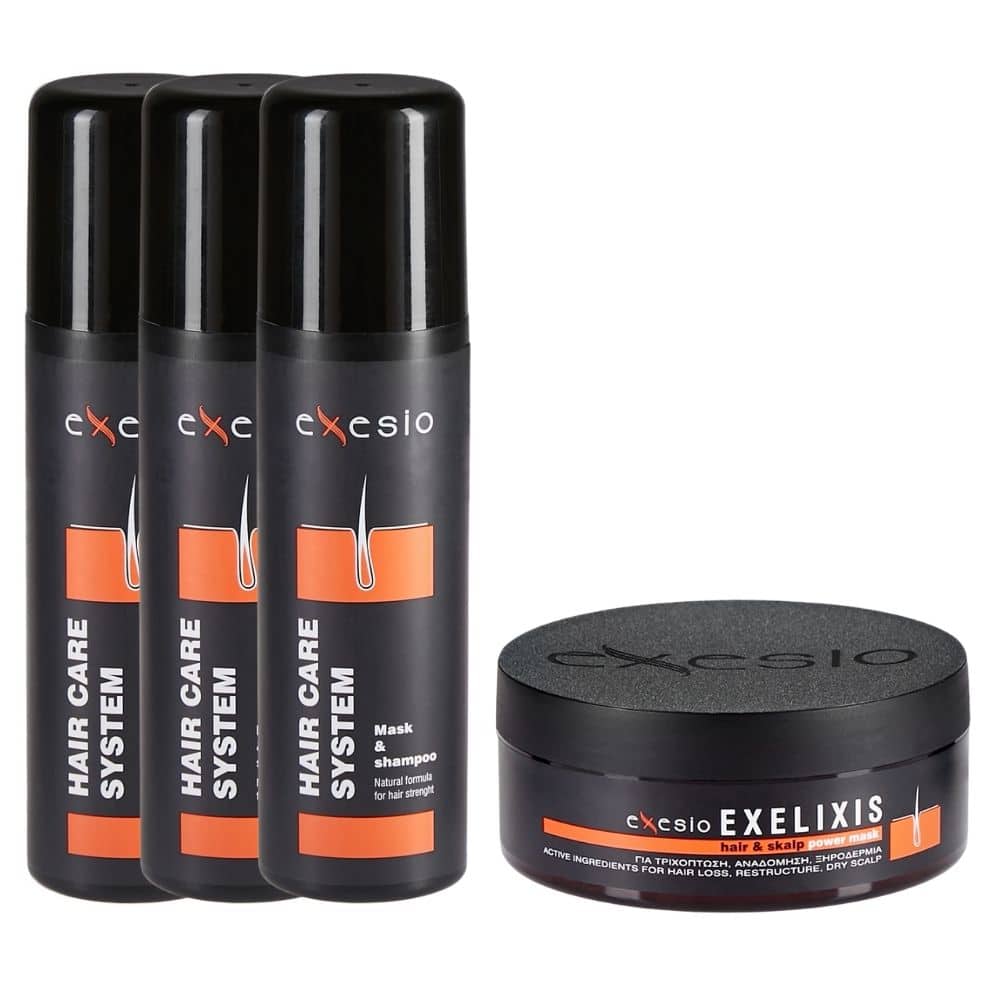 3 Exesio Hair Shampoo 280 ml + 1 Exelixis Hair mask